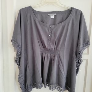 V Neck Batwing sleeve Blouse
